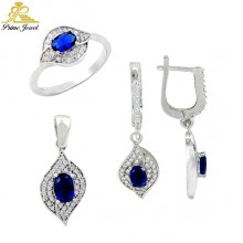 Gümüş zirkon taşlı set